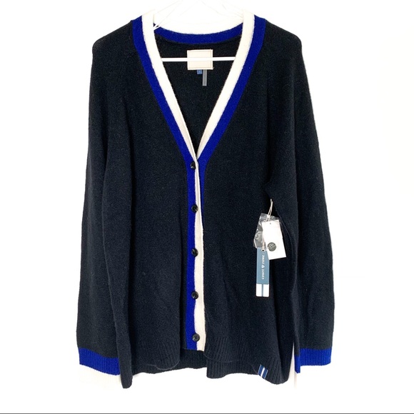 (NWT) COURT & ROWE black Kenmare slouchy Wool Cardigan - Picture 3 of 6